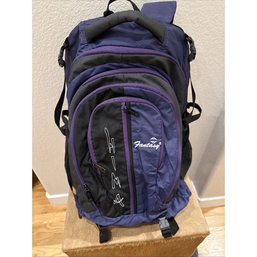 HIMA Fantasy 45L Hiking Backpack Purple Black Multi Pocket‎ Camping Travel